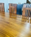 Teak Plain Dining Table with Gate Chairs