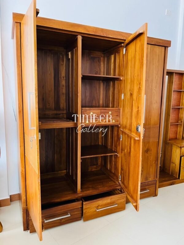 Teak 3 Door Wardrobe