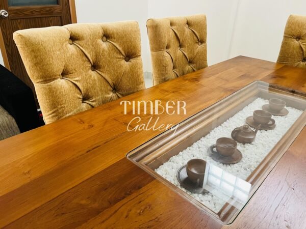 Teak Dining Table with Teak Full Cushion Diamond Chairs
