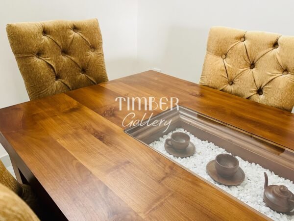 Teak Dining Table with Teak Full Cushion Diamond Chairs