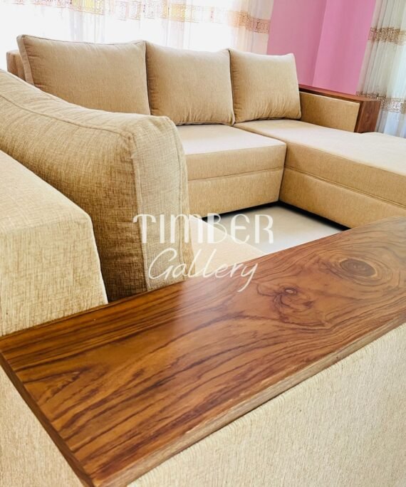 U shaped Sofa with teak wooden touch