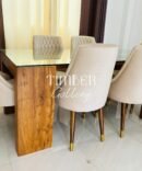 Teak Dining Table with Cushion Chairs