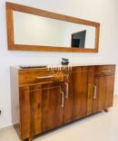 Teak Modern Console with Mirror