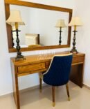 Teak Mirror Console with 3 drawers