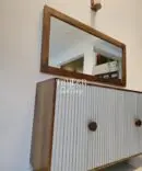 Modern Teak Mirror Console Table