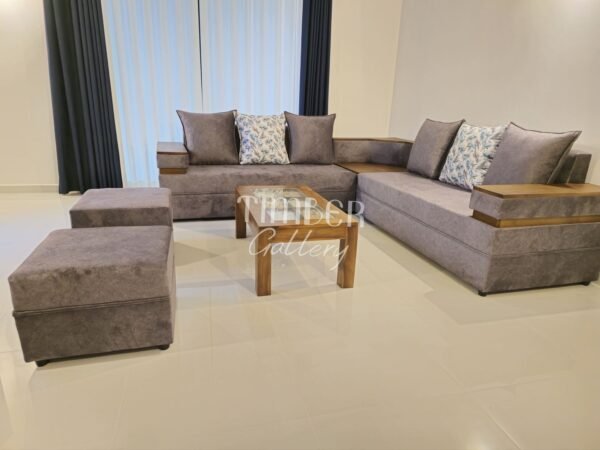 Designed Arm L Sofa Set