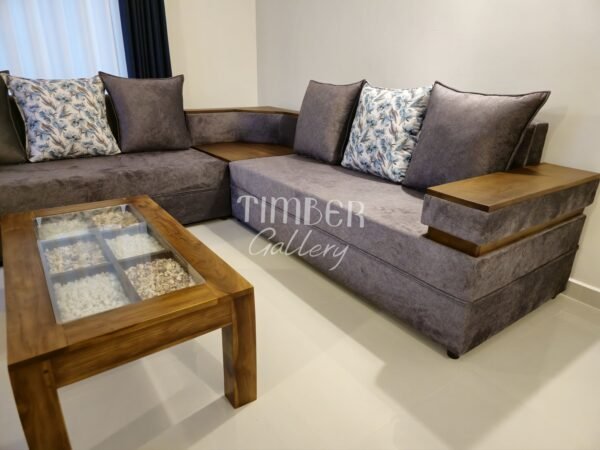 Designed Arm L Sofa Set