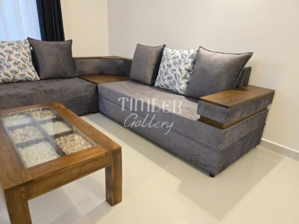 Designed Arm L Sofa Set