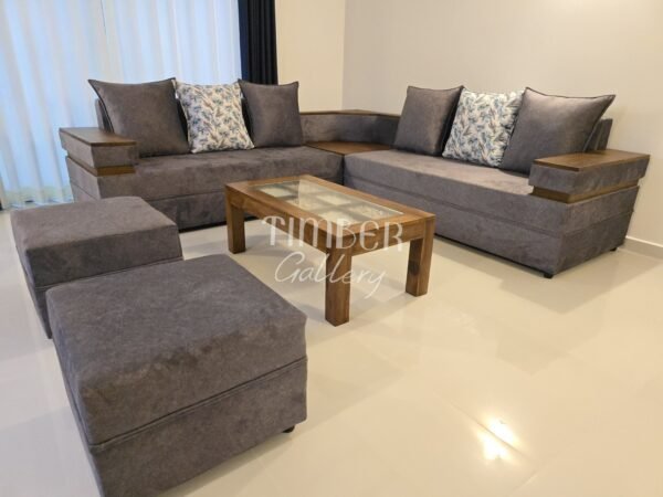 Designed Arm L Sofa Set