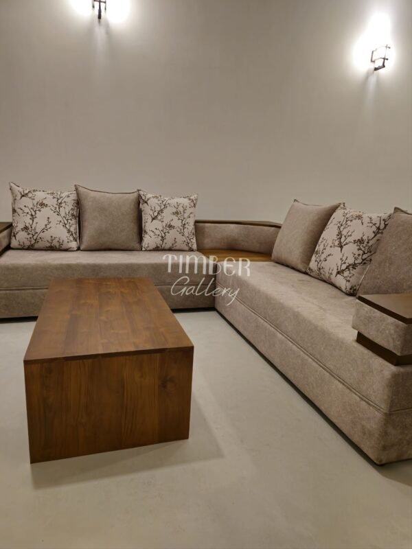 Designed Arm L Sofa Set