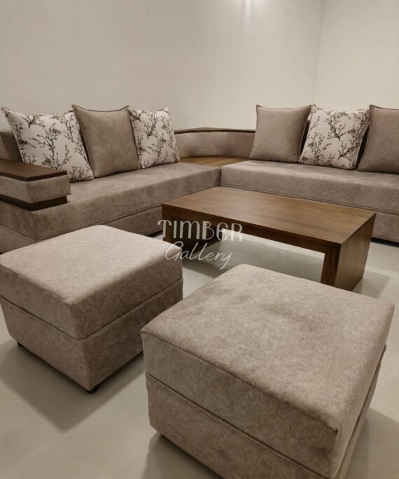 Designed Arm L Sofa Set
