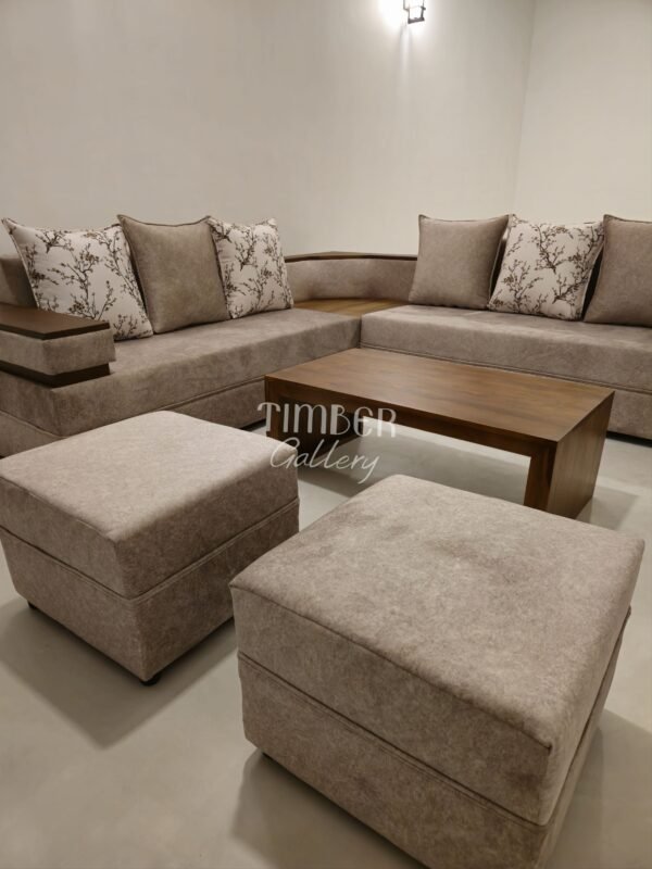 Designed Arm L Sofa Set