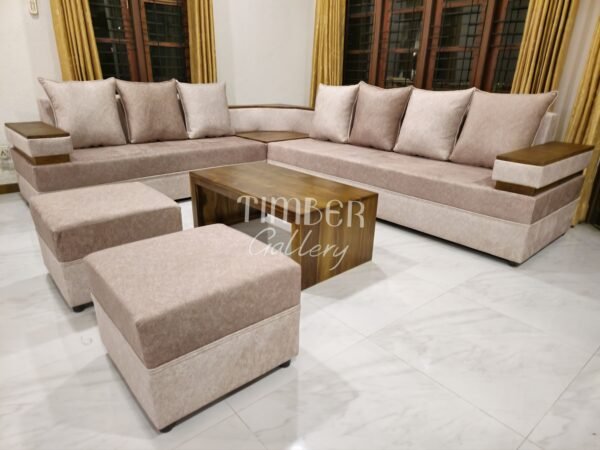 Designed Arm L Sofa Set