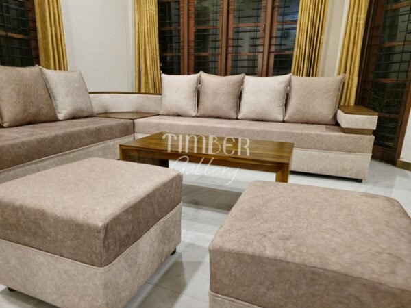 Designed Arm L Sofa Set