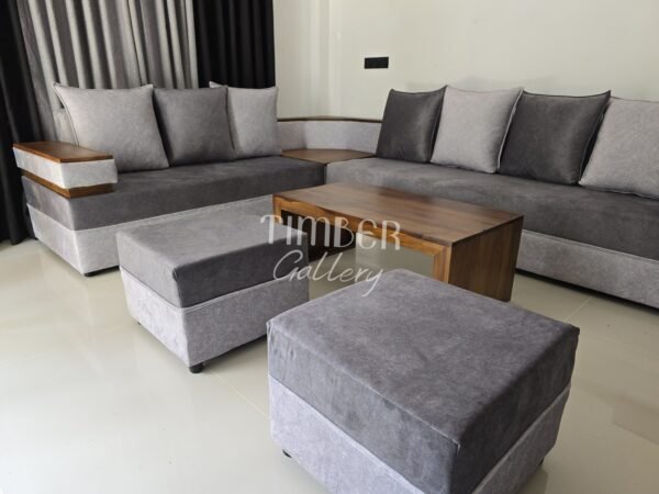 Designed Arm L Sofa Set