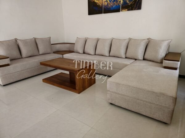Designed Arm U Shaped Sofa with coffee table