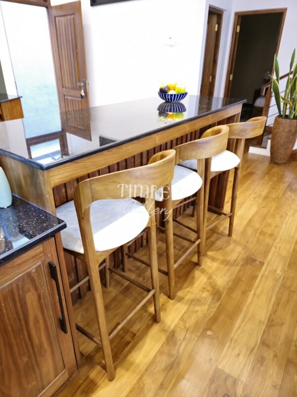 Teak Modern Bar Stool