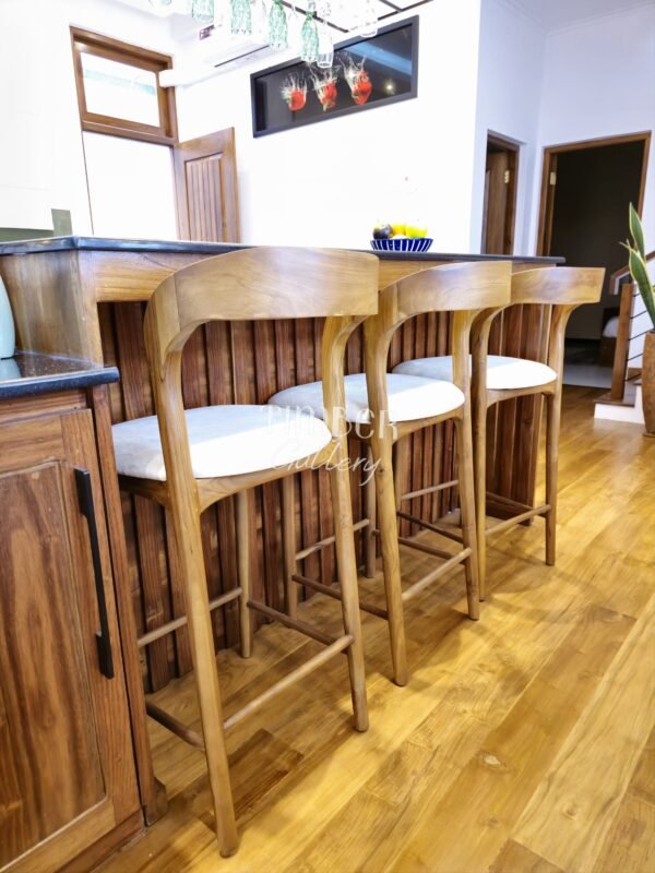 Teak Modern Bar Stool