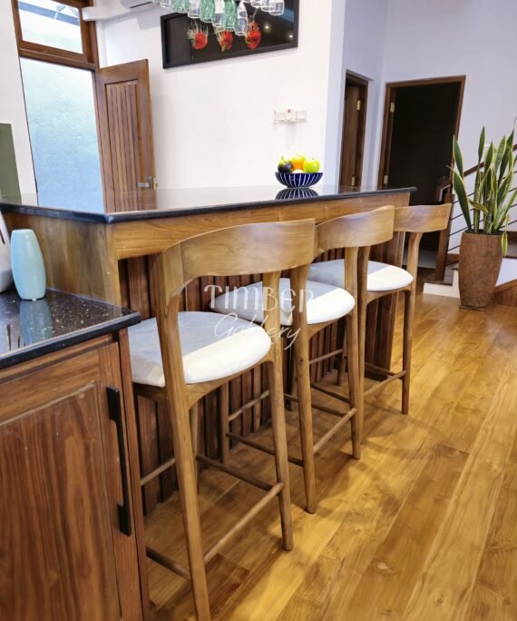 Teak Modern Bar Stool