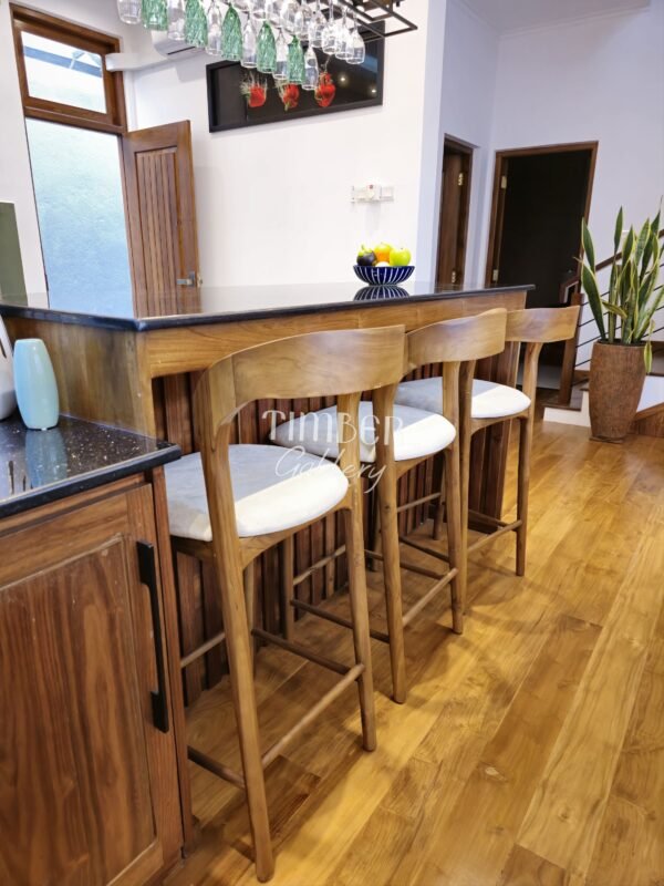 Teak Modern Bar Stool