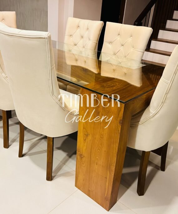 Dining set with cushion chairs