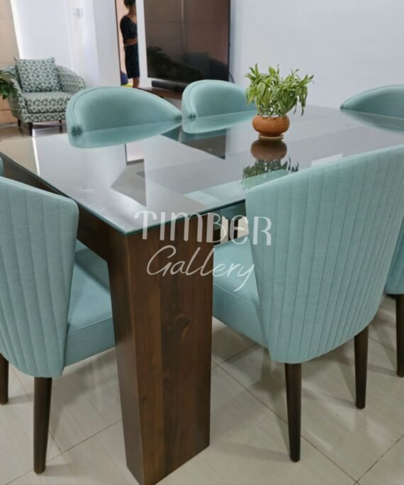 Teak Dining Set with Seashells Chairs