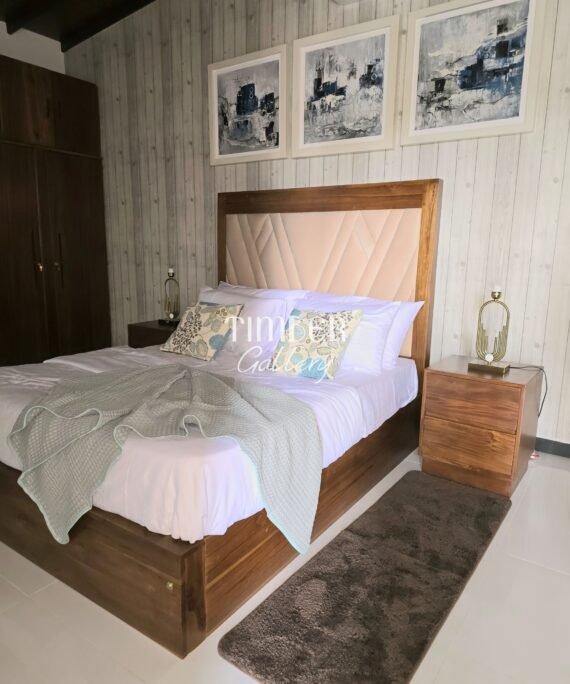 5 feet teak cushion bed